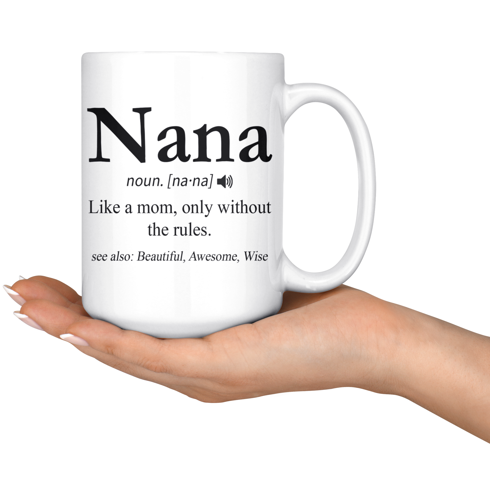 White 15oz Mug - Nana Definition