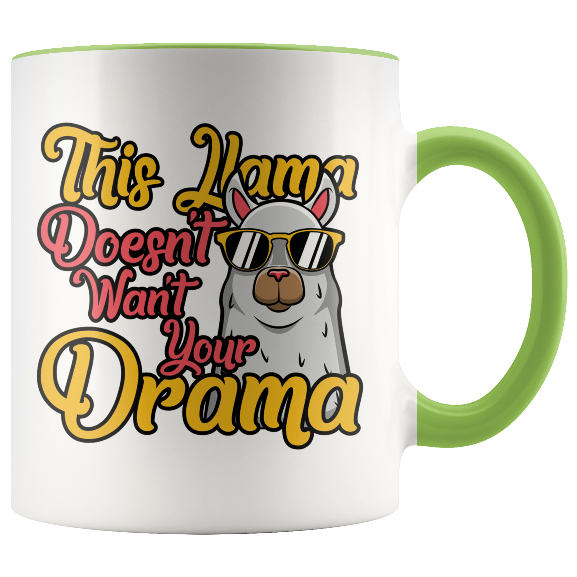 Accent Mug - This Llama Doesn't Want Your Drama