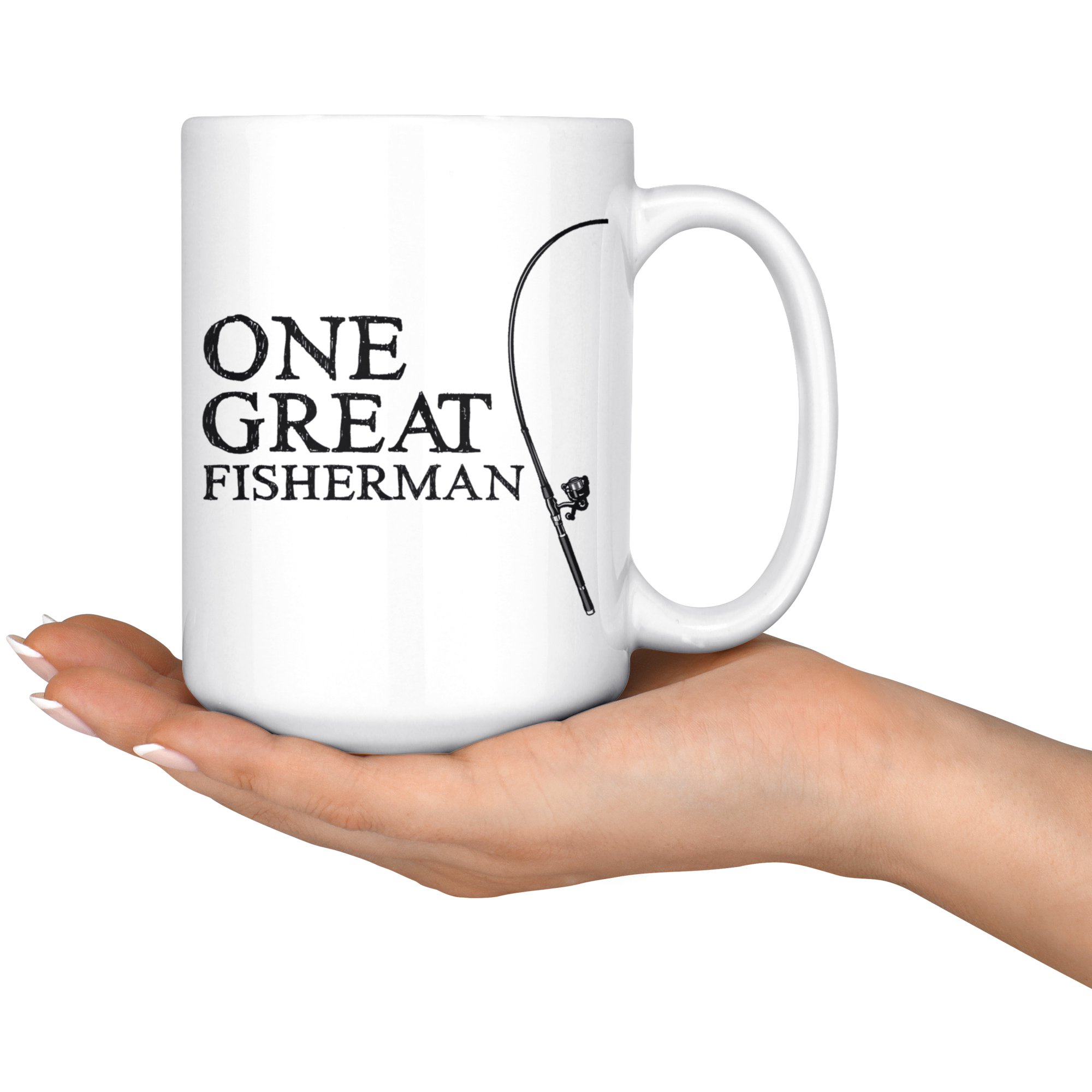 White Mugs - Fishing Matching Mug One Great Fisherman