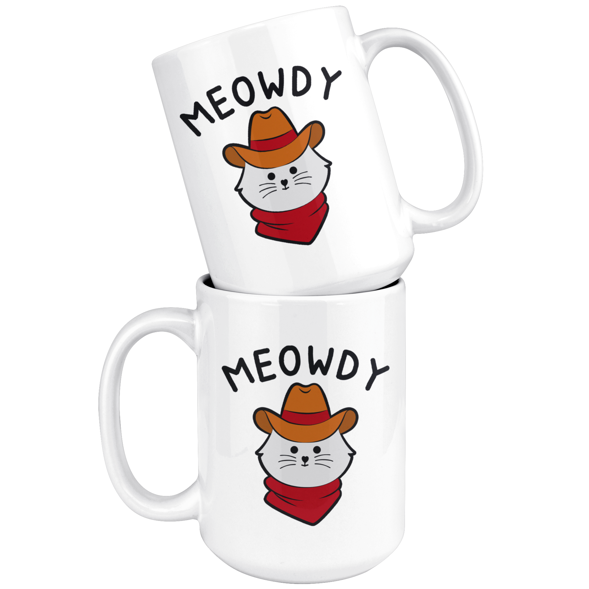 White Mugs - Meowdy