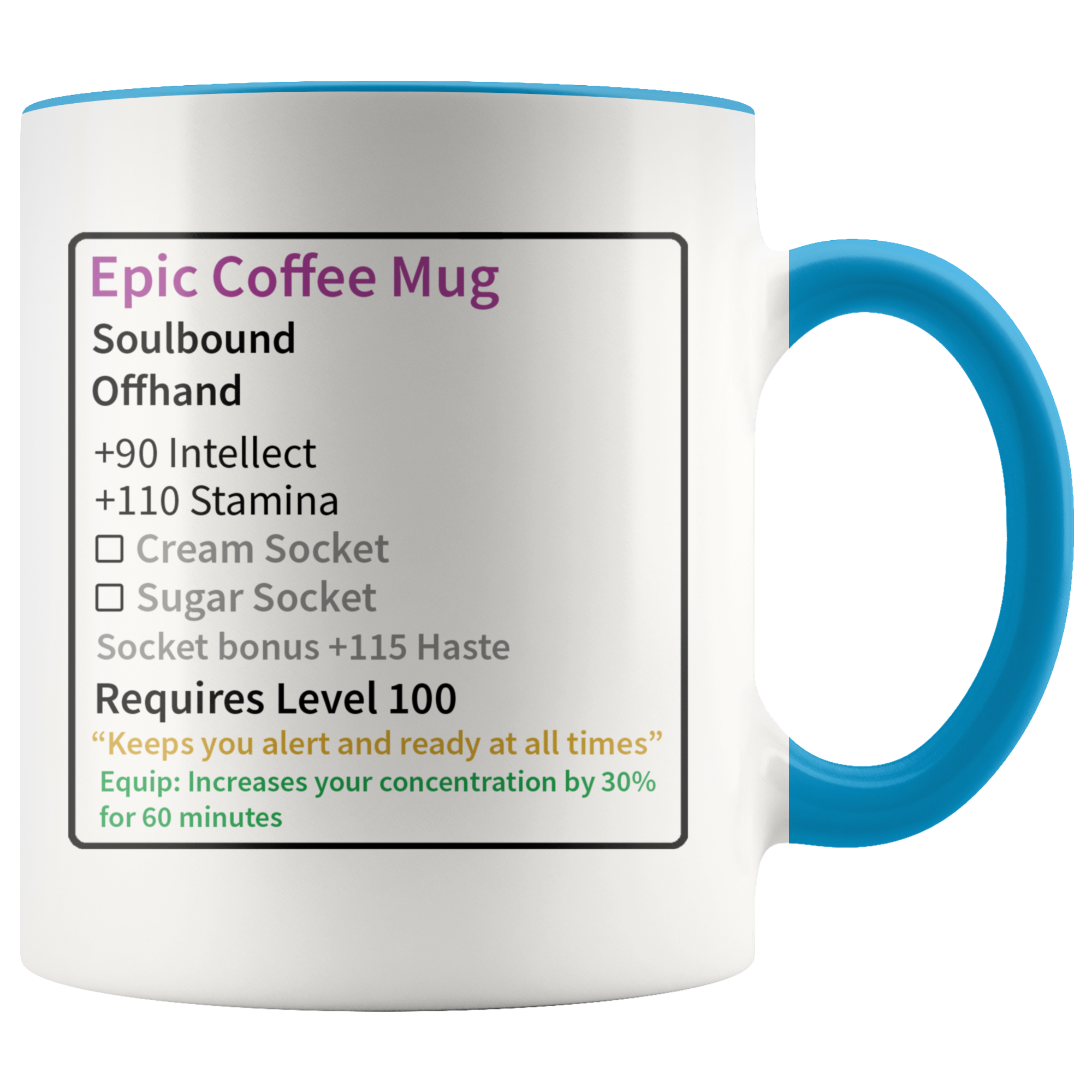 Accent Mug - Epic Coffee MMO Gamer RPG Mug