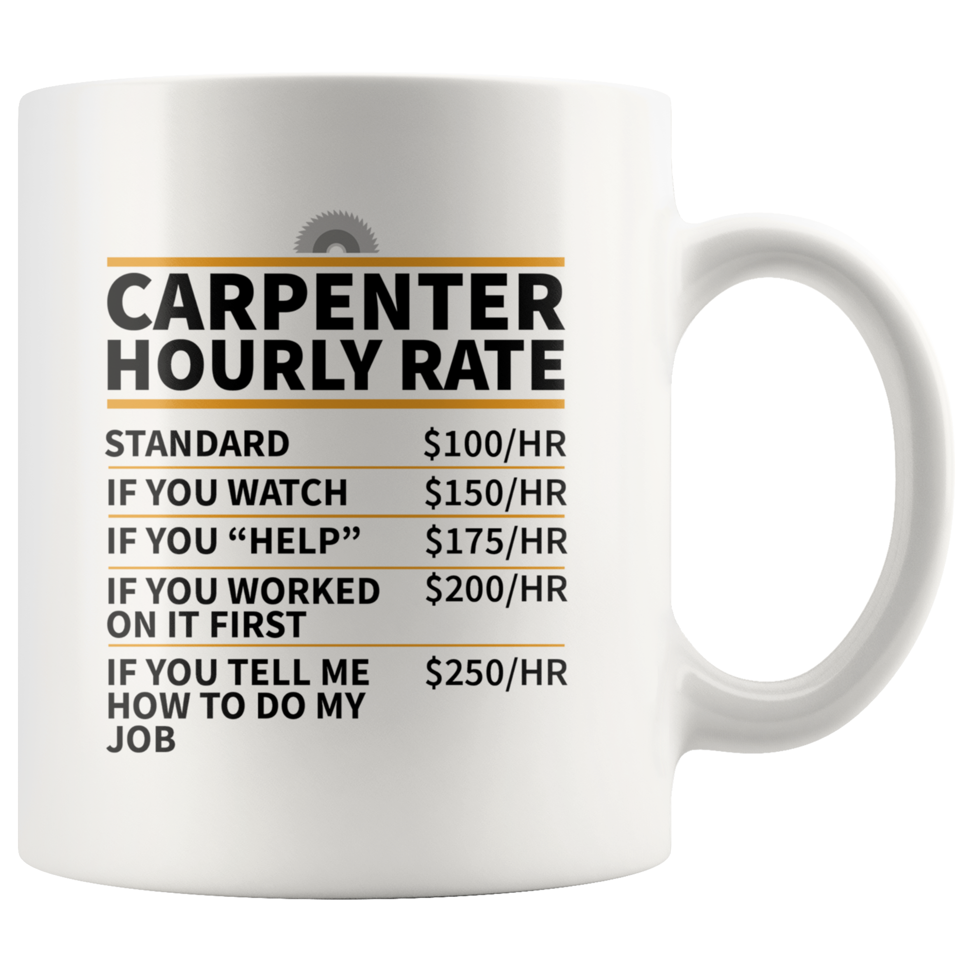 White Mug - Carpenter Hourly Rate