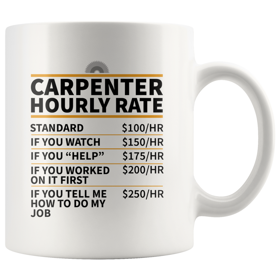 White Mug - Carpenter Hourly Rate