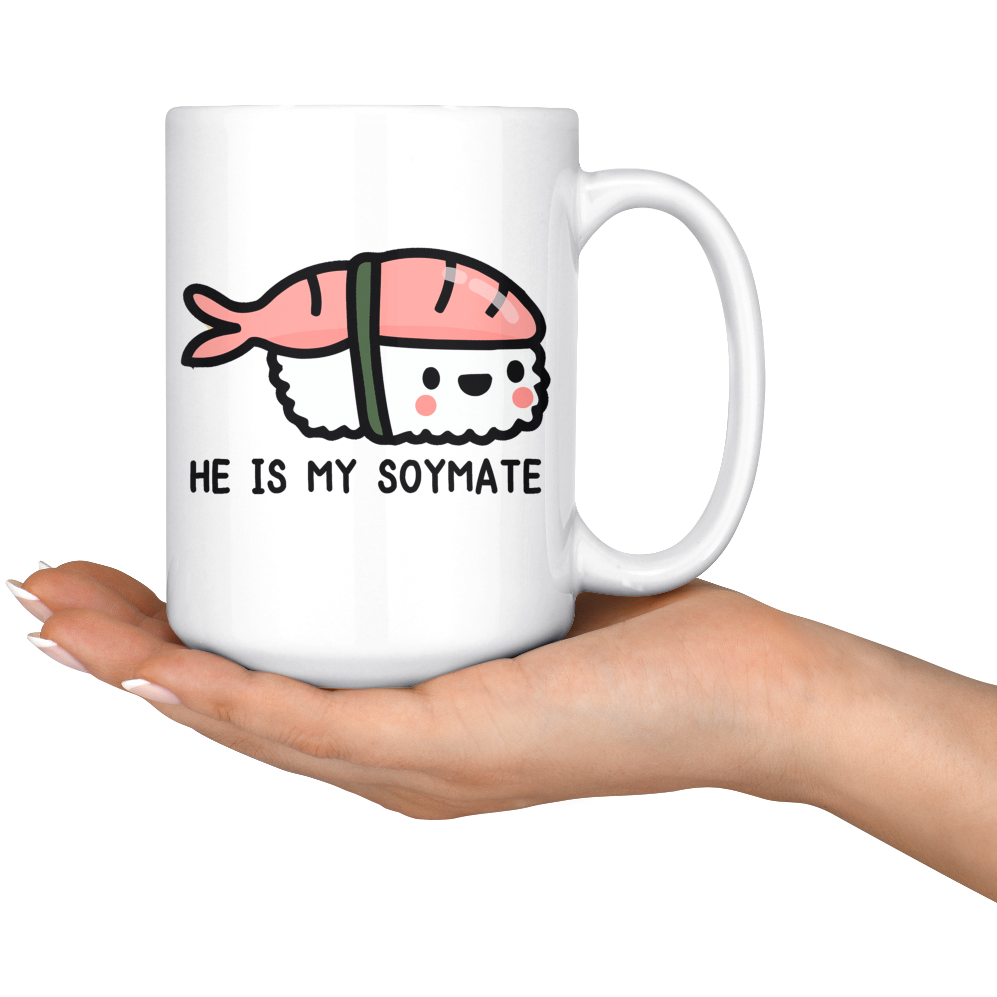 White Mugs - Sushi Matching Mugs Soy Mates