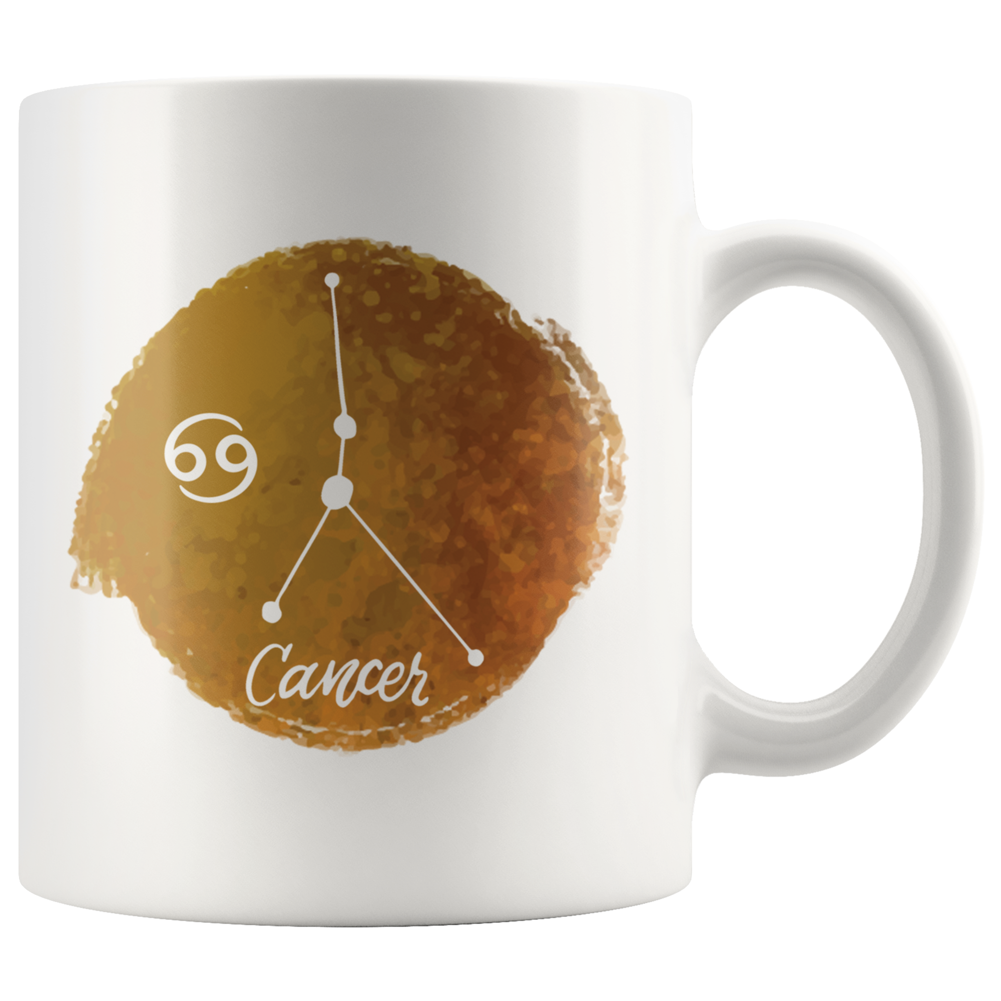 White 11oz Mug - Watercolor Cancer