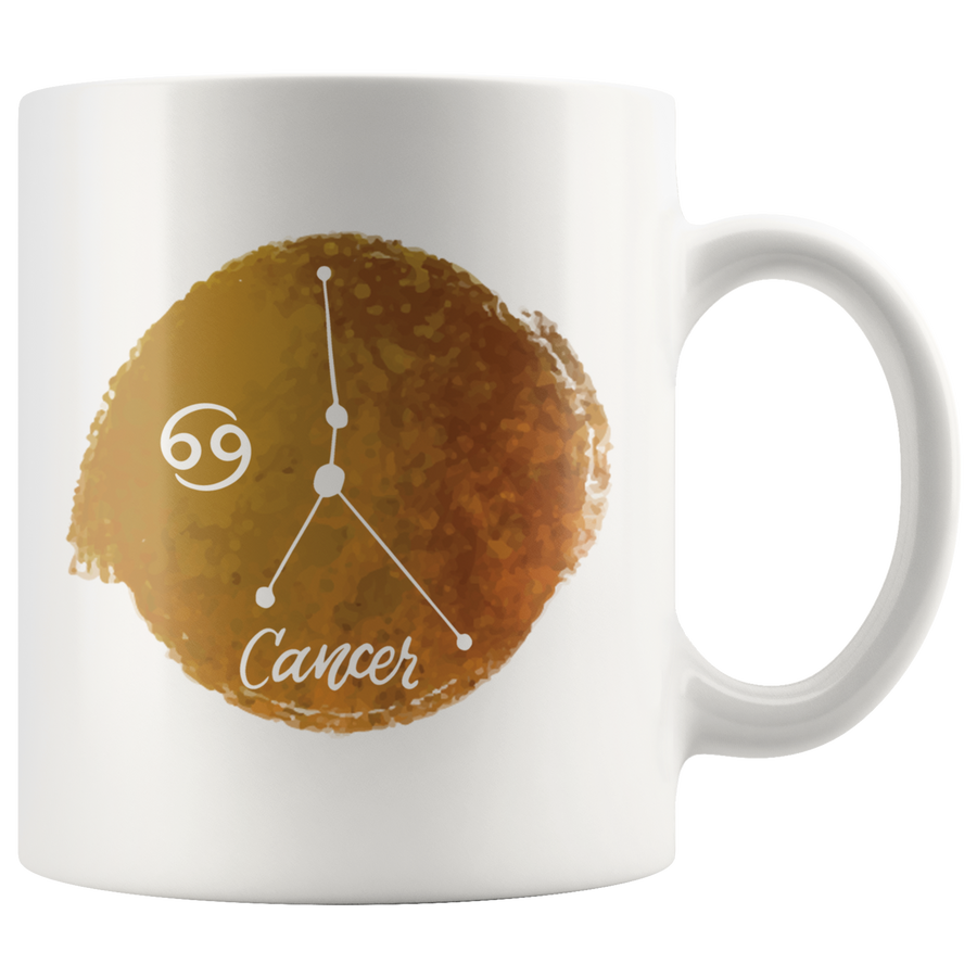 White 11oz Mug - Watercolor Cancer