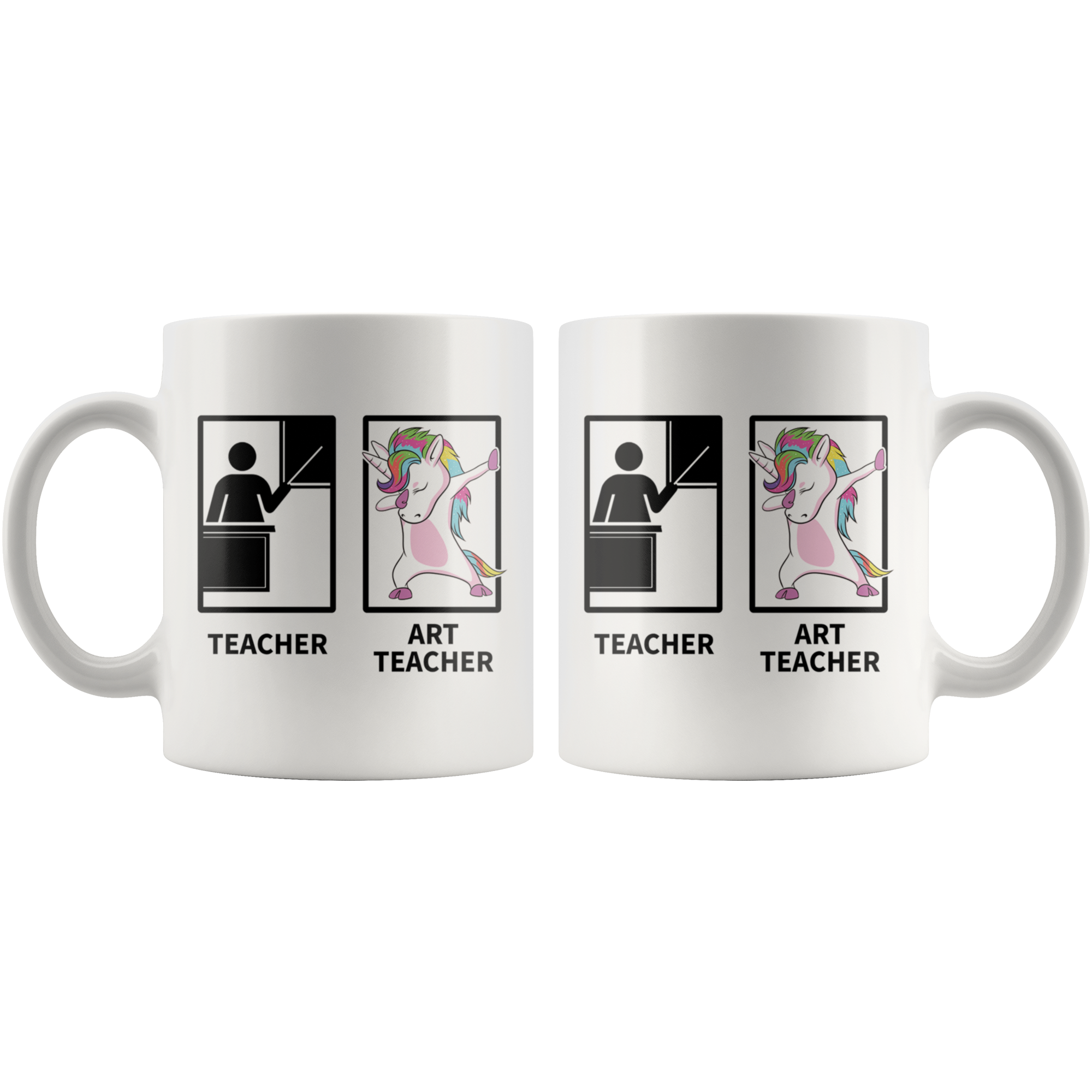 White 11oz Mug - Art Teacher Unicorn