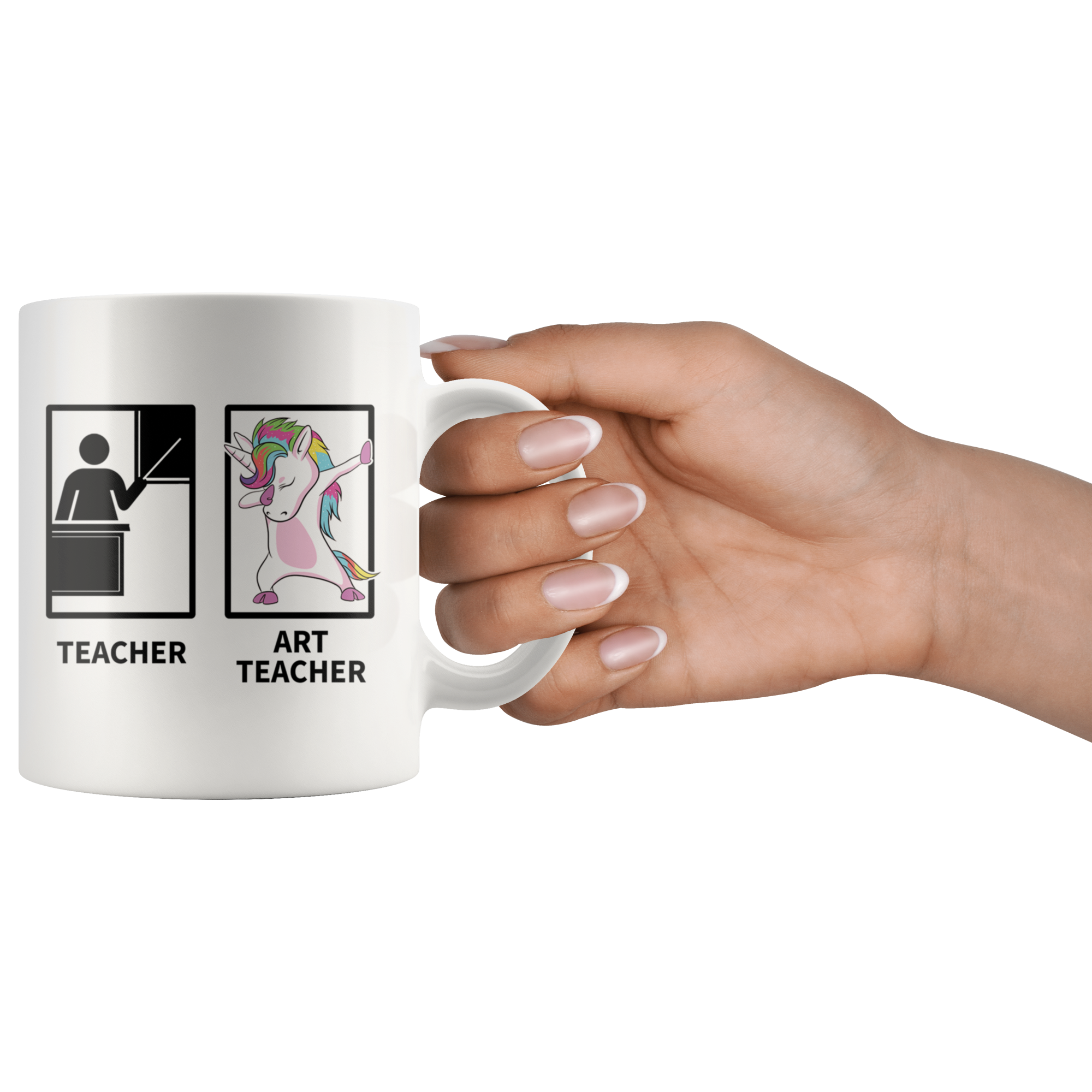 White 11oz Mug - Art Teacher Unicorn