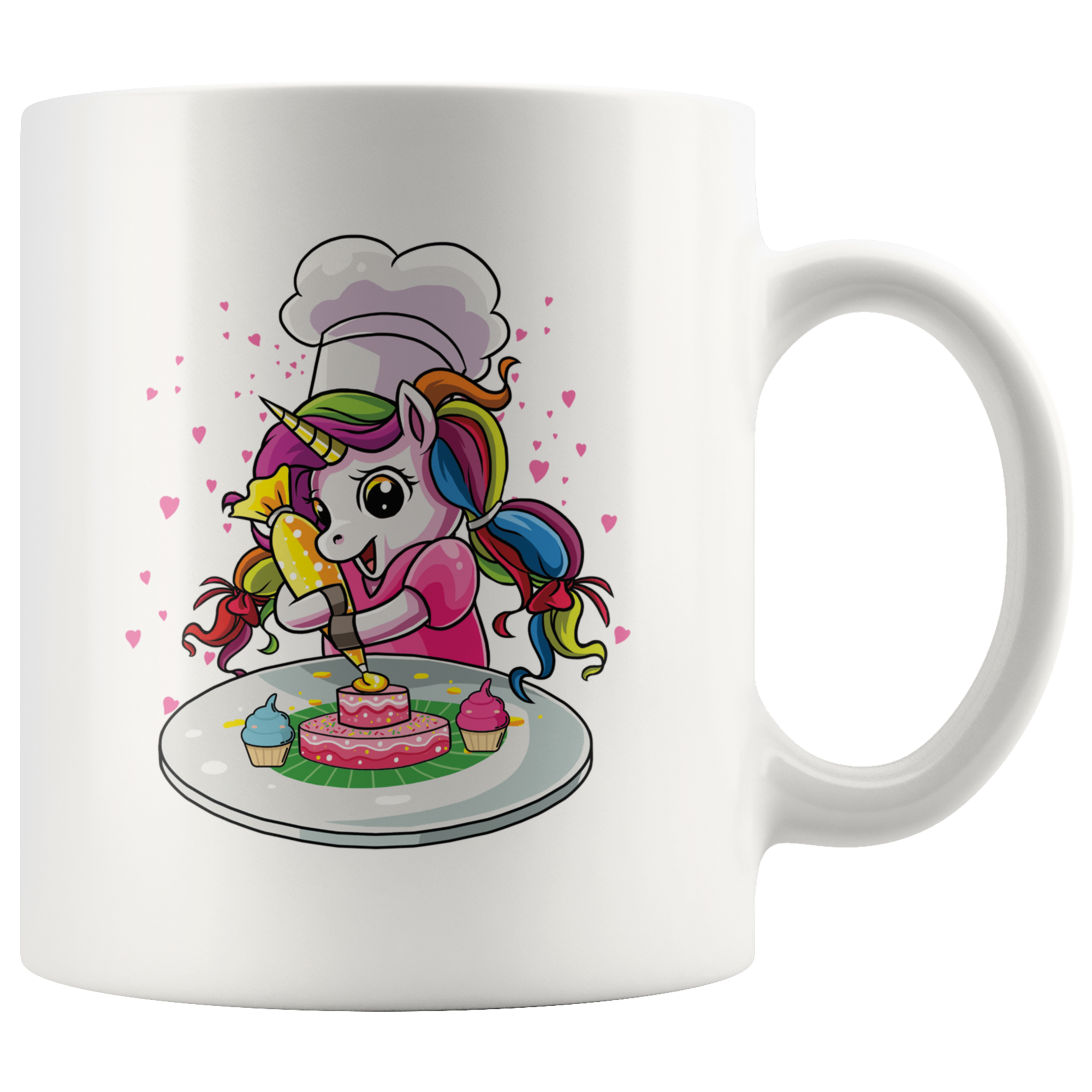 White 11oz Mug - Unicorn Baking