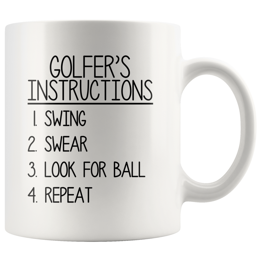 White 11oz Mug - Golfer's Instructions