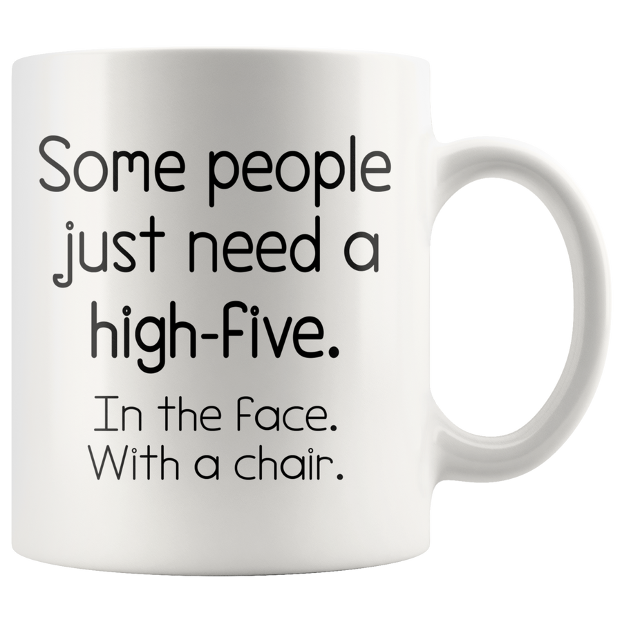 White 11oz Mug - High Five To The Face