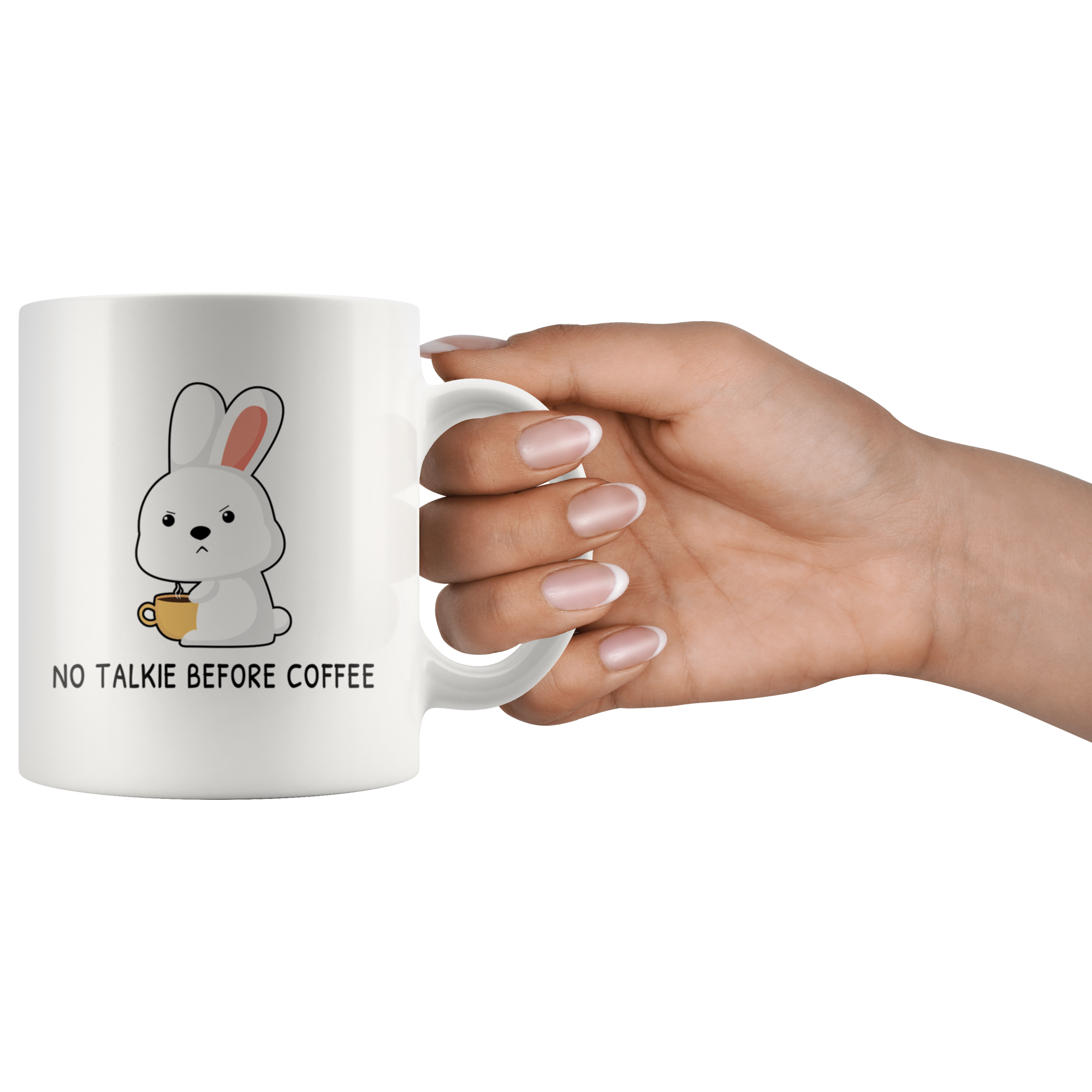 White 11oz Mug - No Talkie Before Coffee
