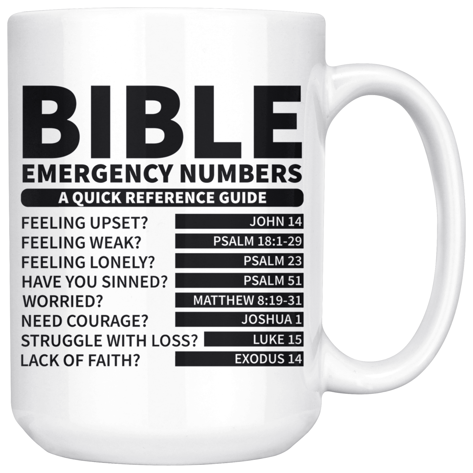 White 15oz Mug - Bible Reference Mug