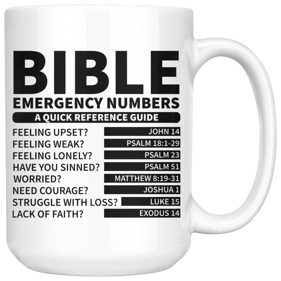 White 15oz Mug - Bible Reference Mug