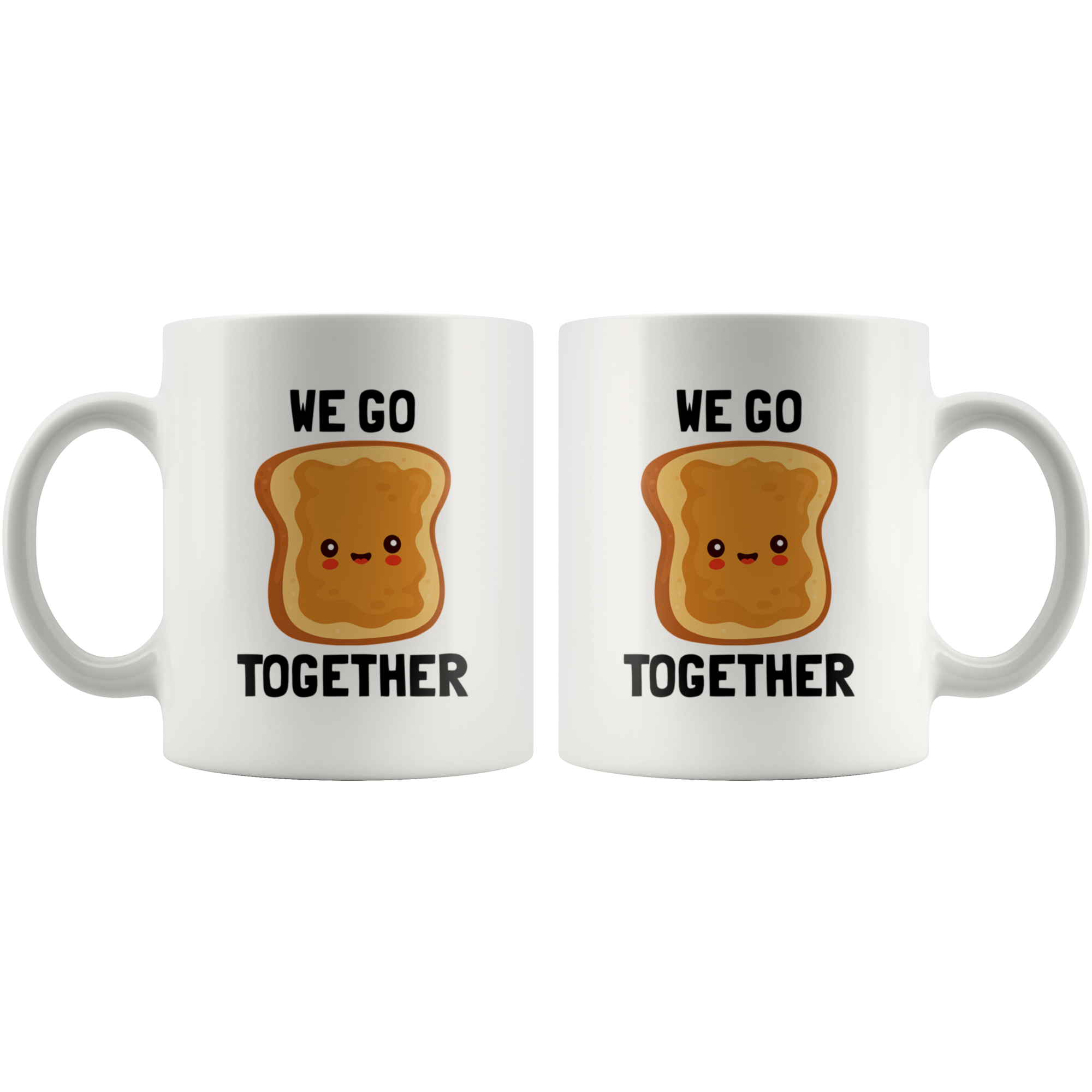 White Mugs - We Go Together Peanut Butter