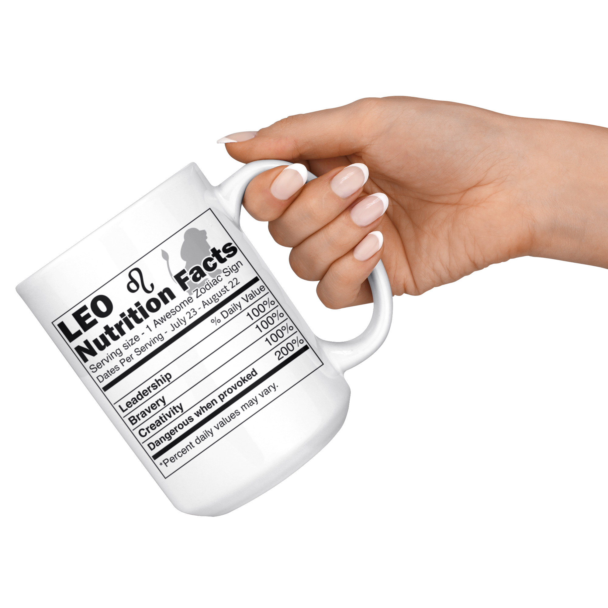 White 15oz Mug - Leo Nutrition Facts