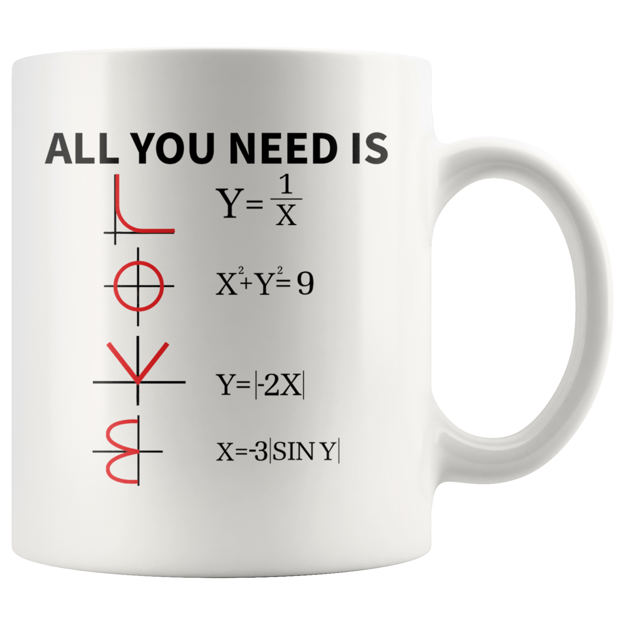 White 11oz Mug - Math Love