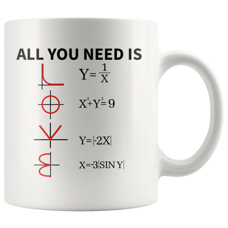 White 11oz Mug - Math Love