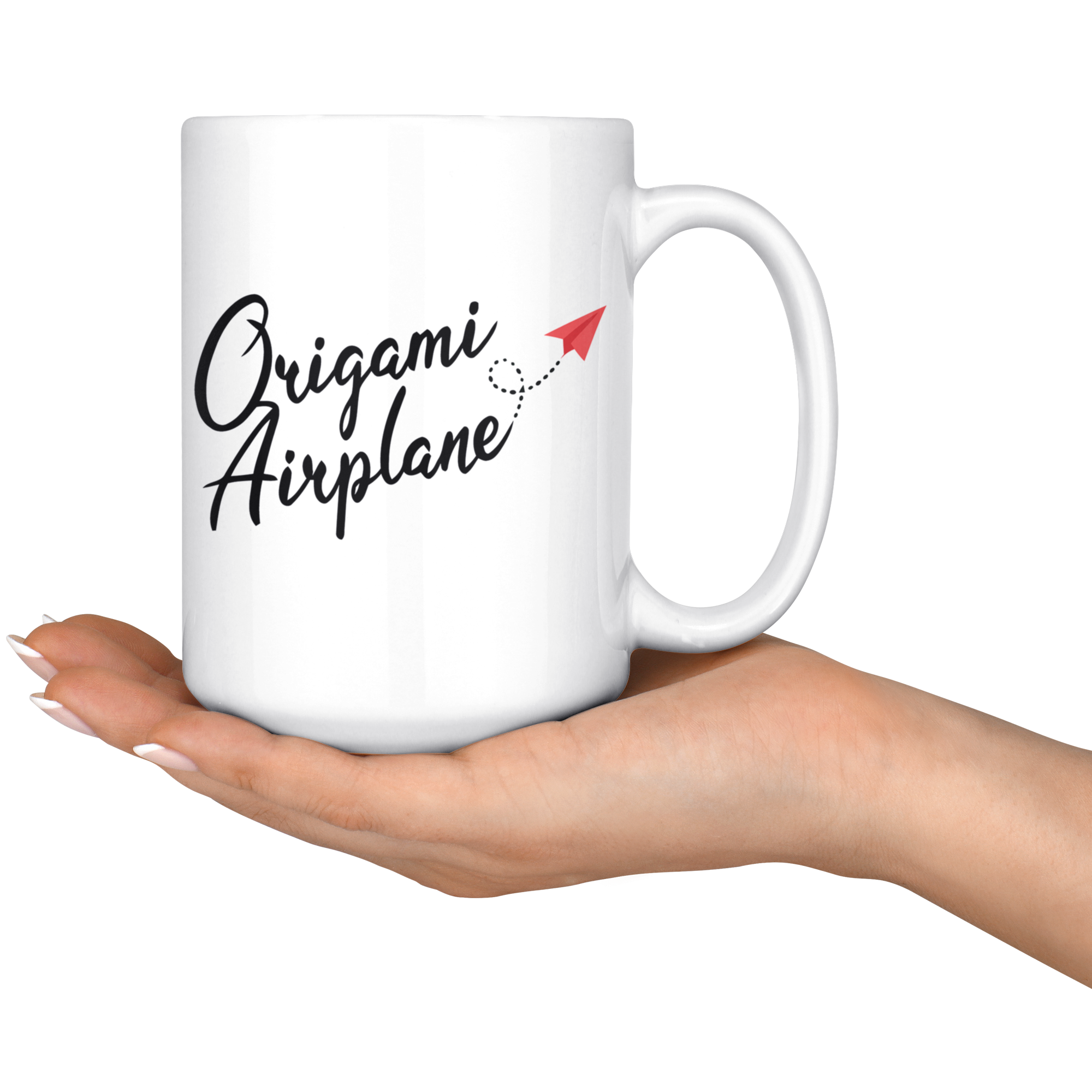 White Mug - Origami Airplane