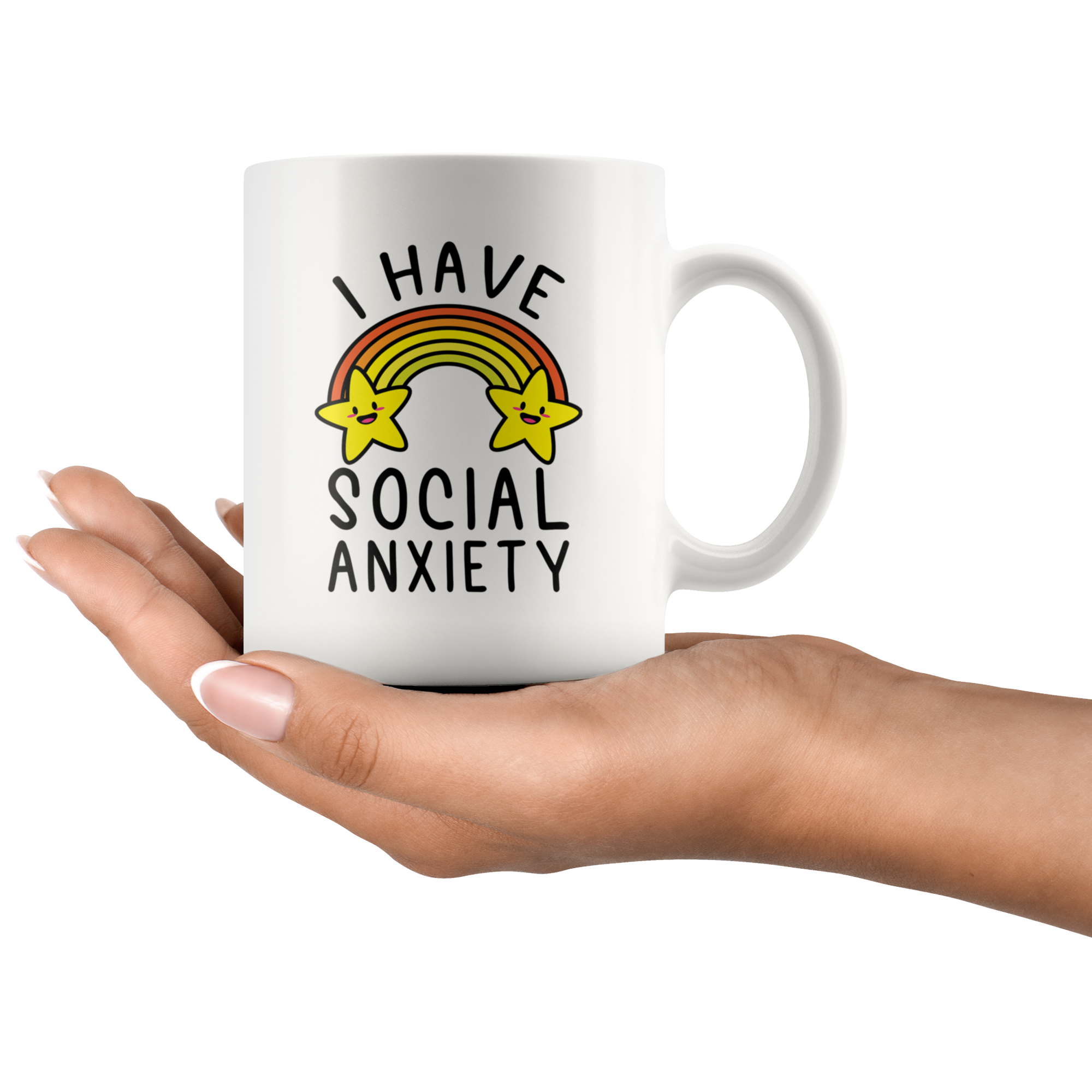White Mugs - I Have Social Anxiety