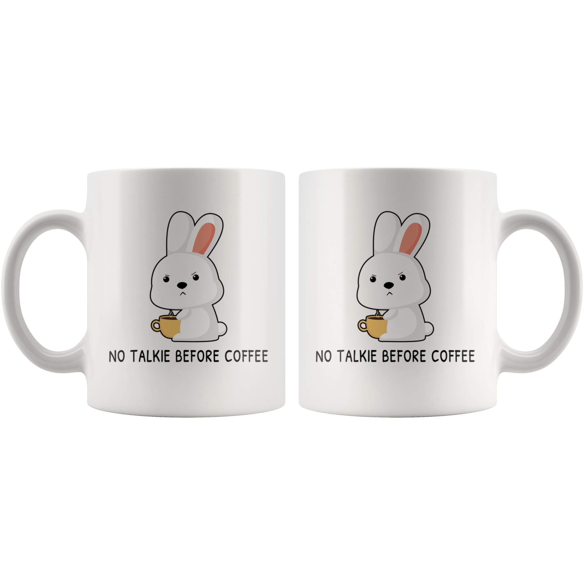 White 11oz Mug - No Talkie Before Coffee