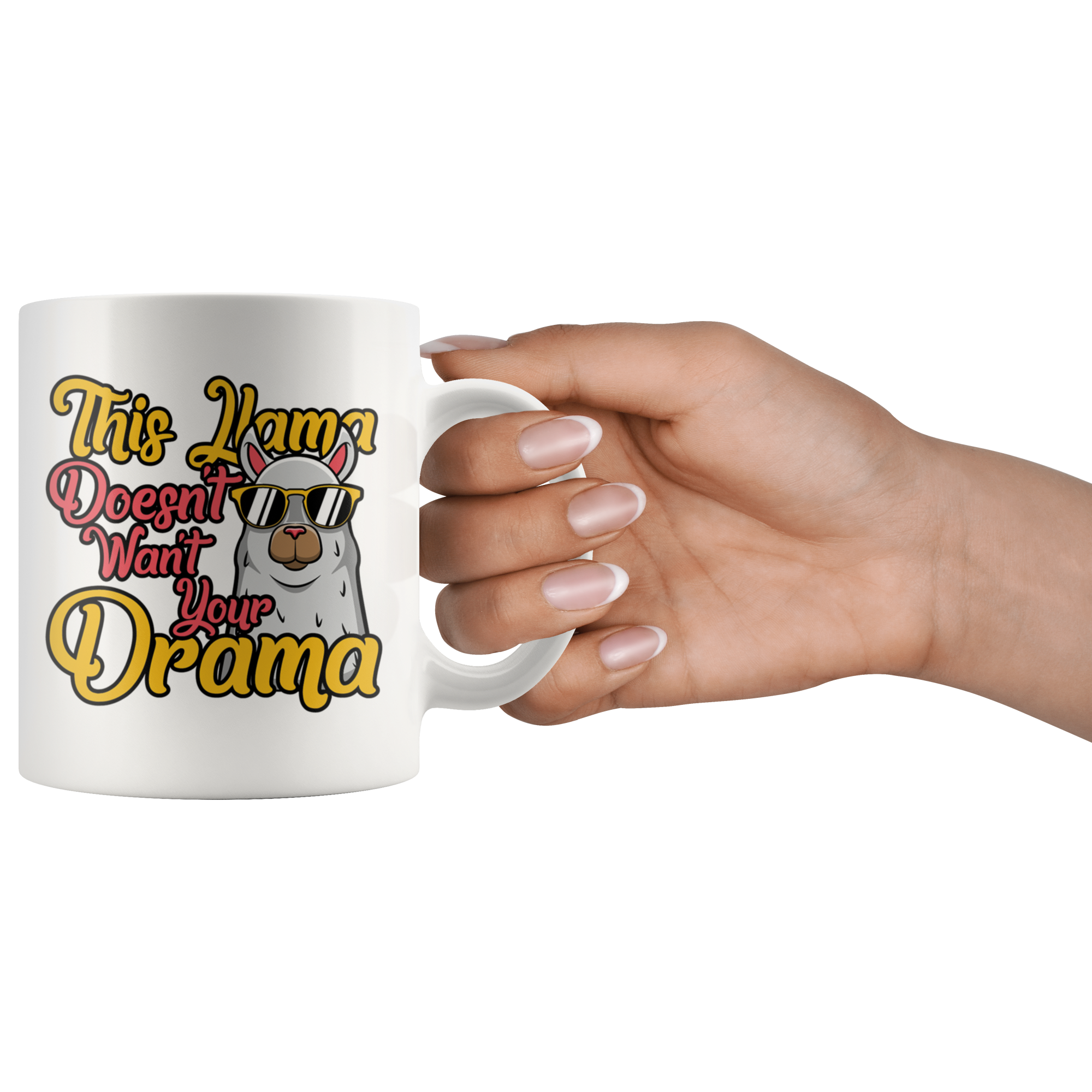 White 11oz Mug - This Llama Doesn't Want Your Drama