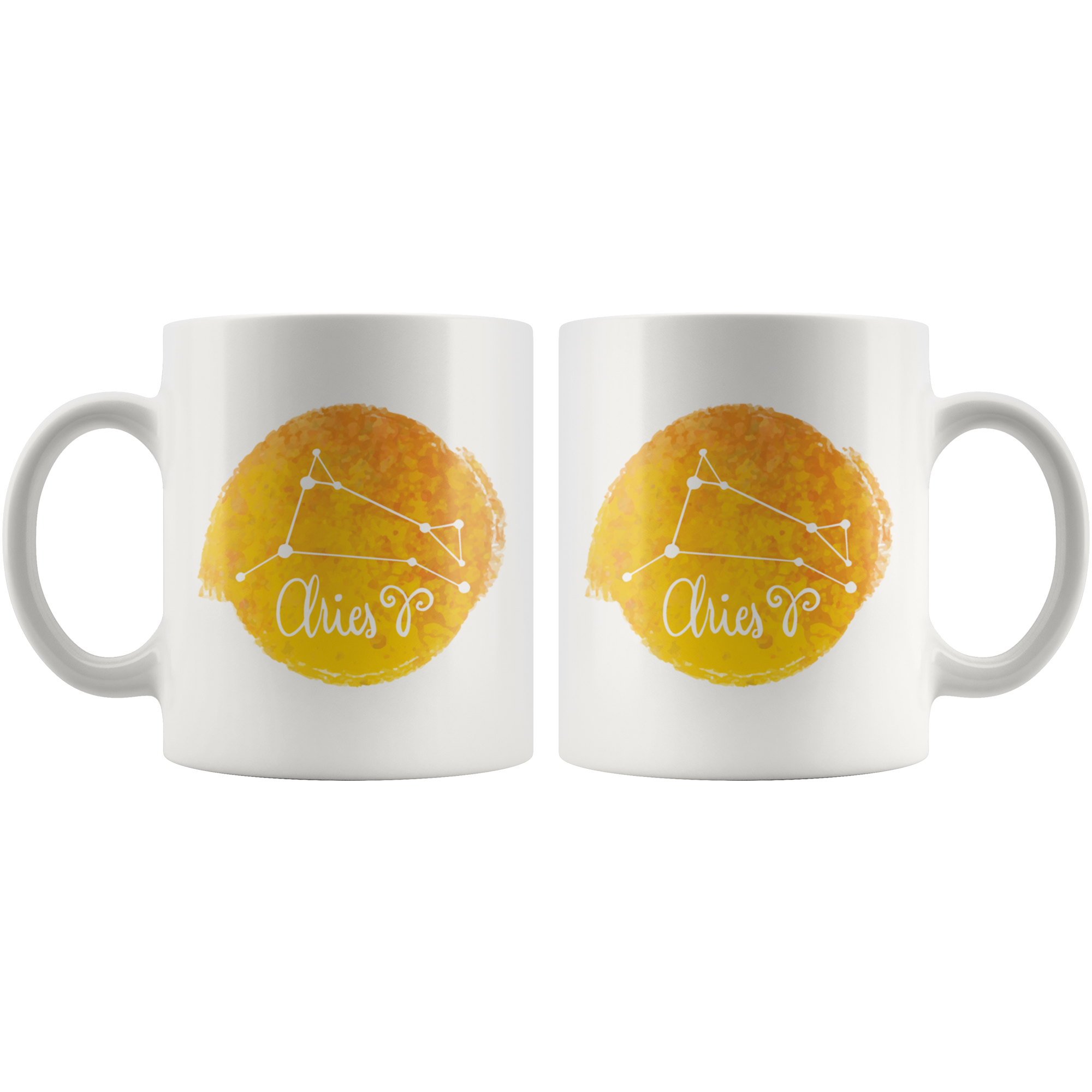 White 11oz Mug - Watercolor Aries