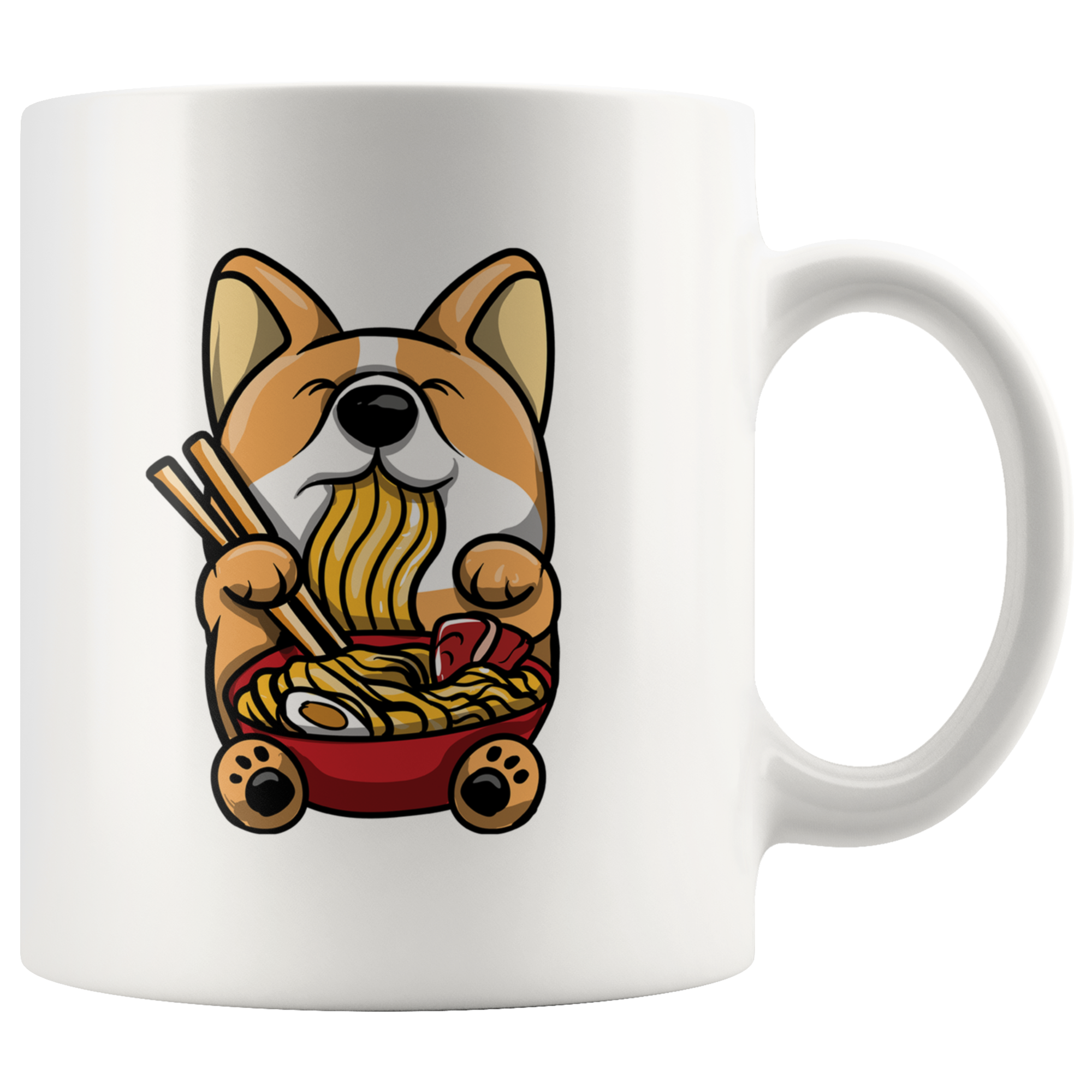 White Mugs - Corgi Ramen