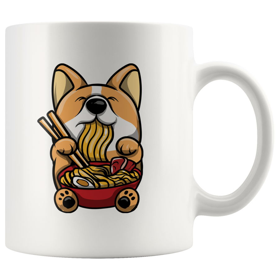 White Mugs - Corgi Ramen