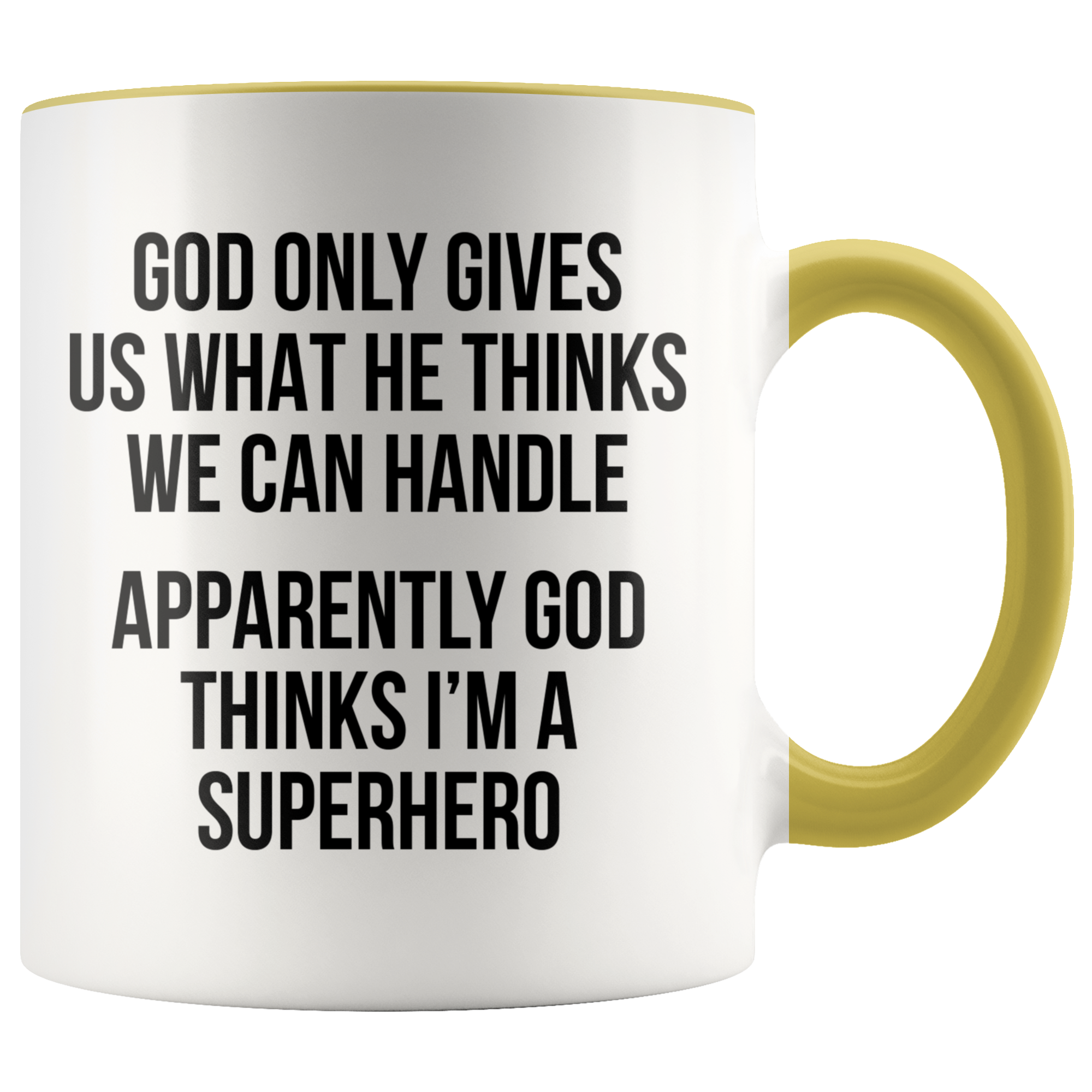Accent Mug - God Things I'm A Superhero