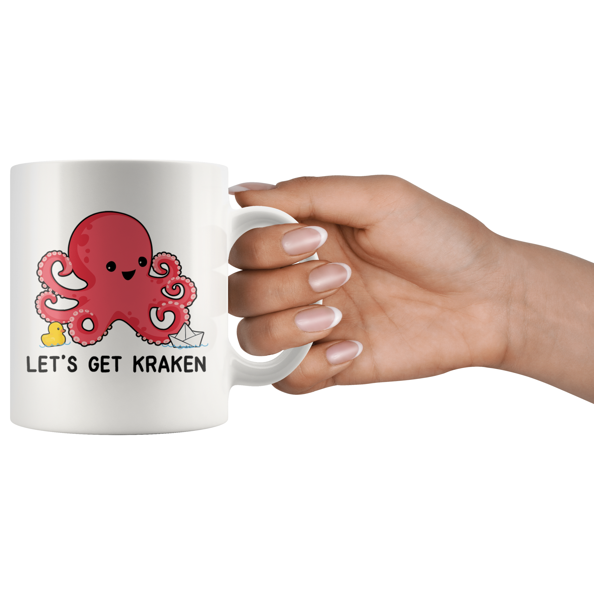 White Mugs - Cute Let's Get Kraken