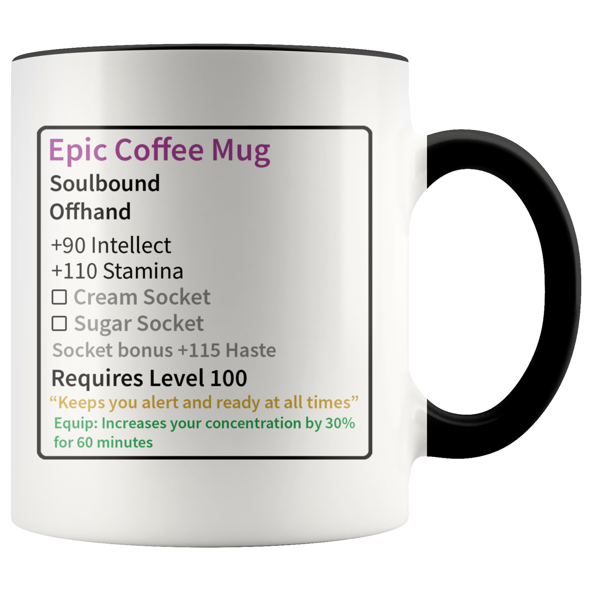 Accent Mug - Epic Coffee MMO Gamer RPG Mug