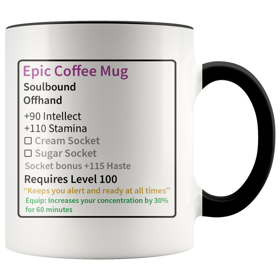 Accent Mug - Epic Coffee MMO Gamer RPG Mug