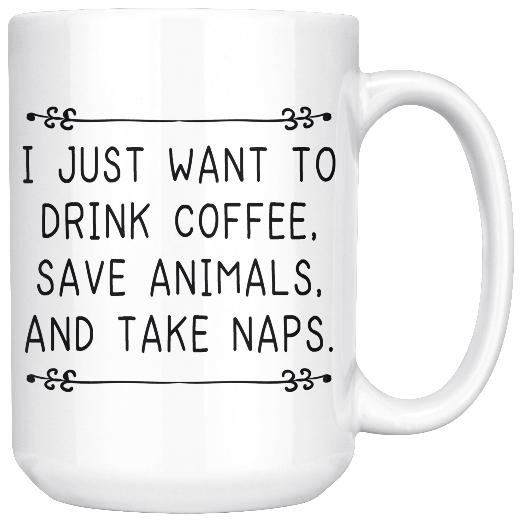 White Mugs - Drink Coffee Save Animals