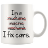 White 11oz Mug - Mechanic Spelling