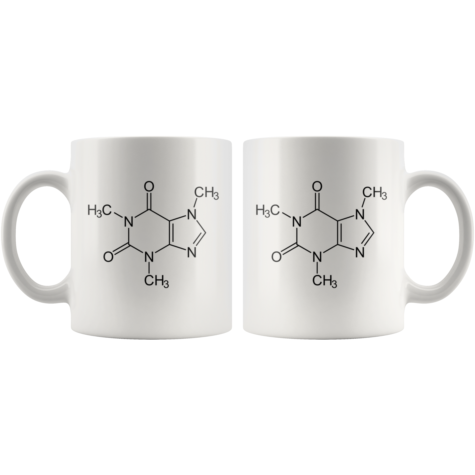 White 11oz Mug - Caffeine Molecule