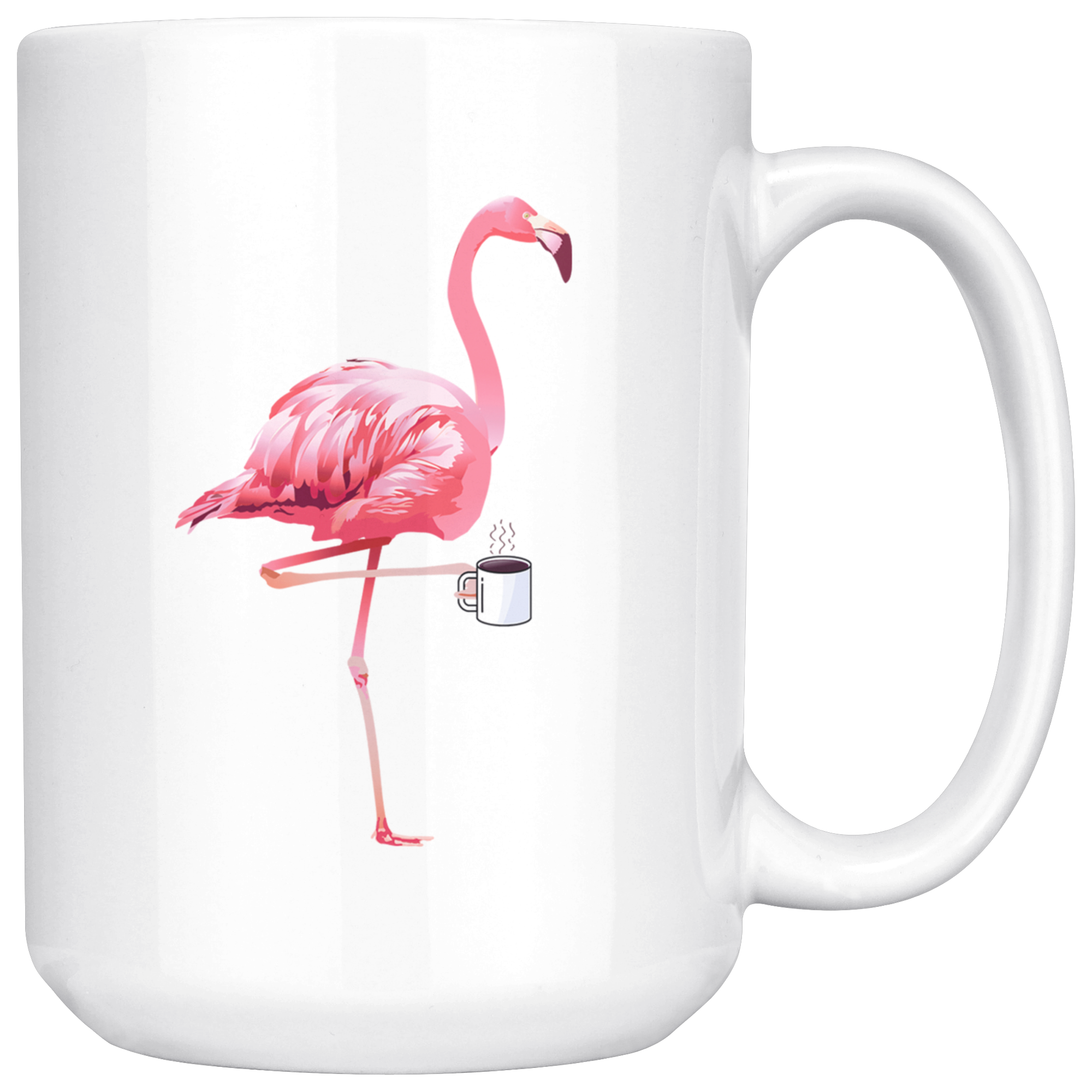 White 15oz Mug - Flamingo Coffee Mug
