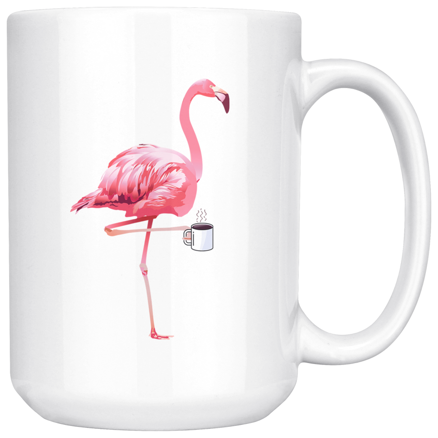 White 15oz Mug - Flamingo Coffee Mug