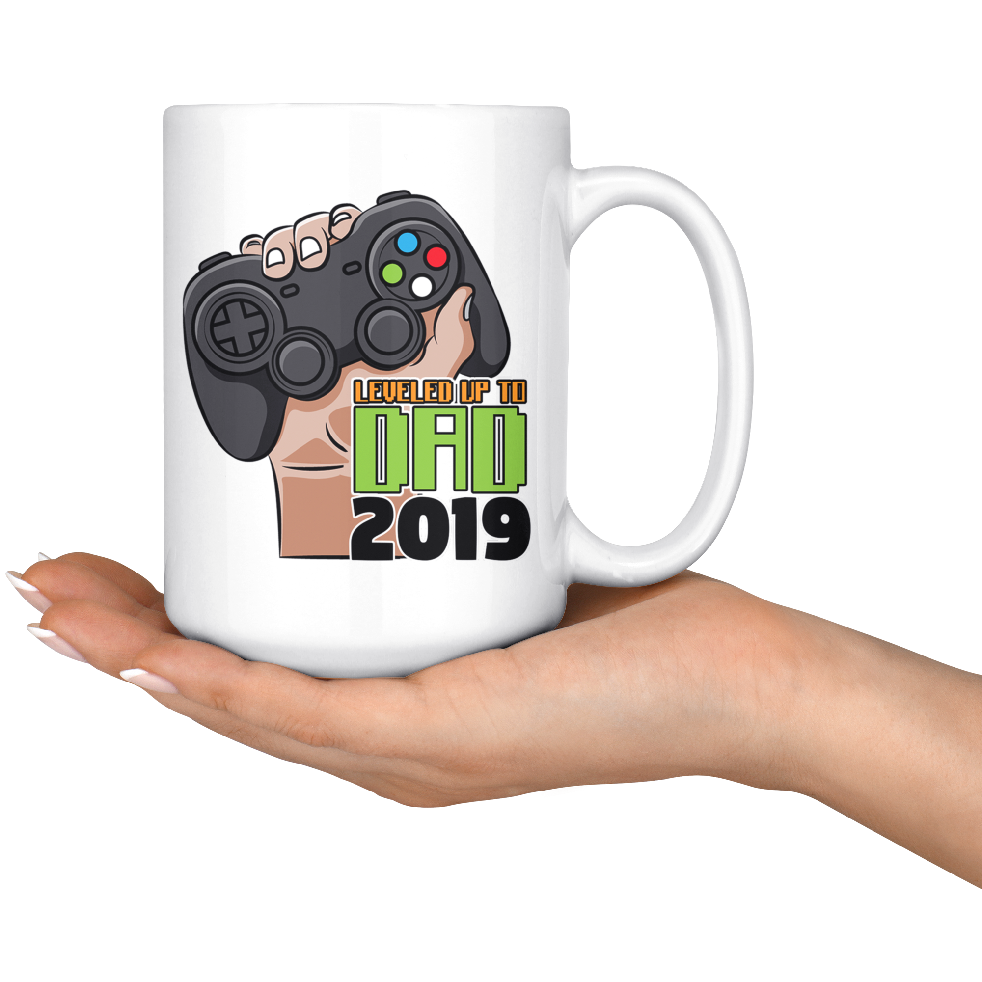 White 15oz Mug - Gamer Dad 2019