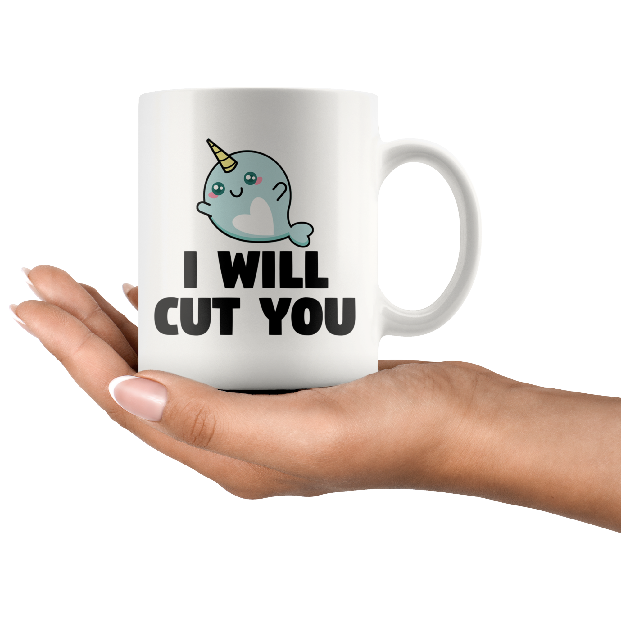 White Mugs - Narwhal Will Cut You