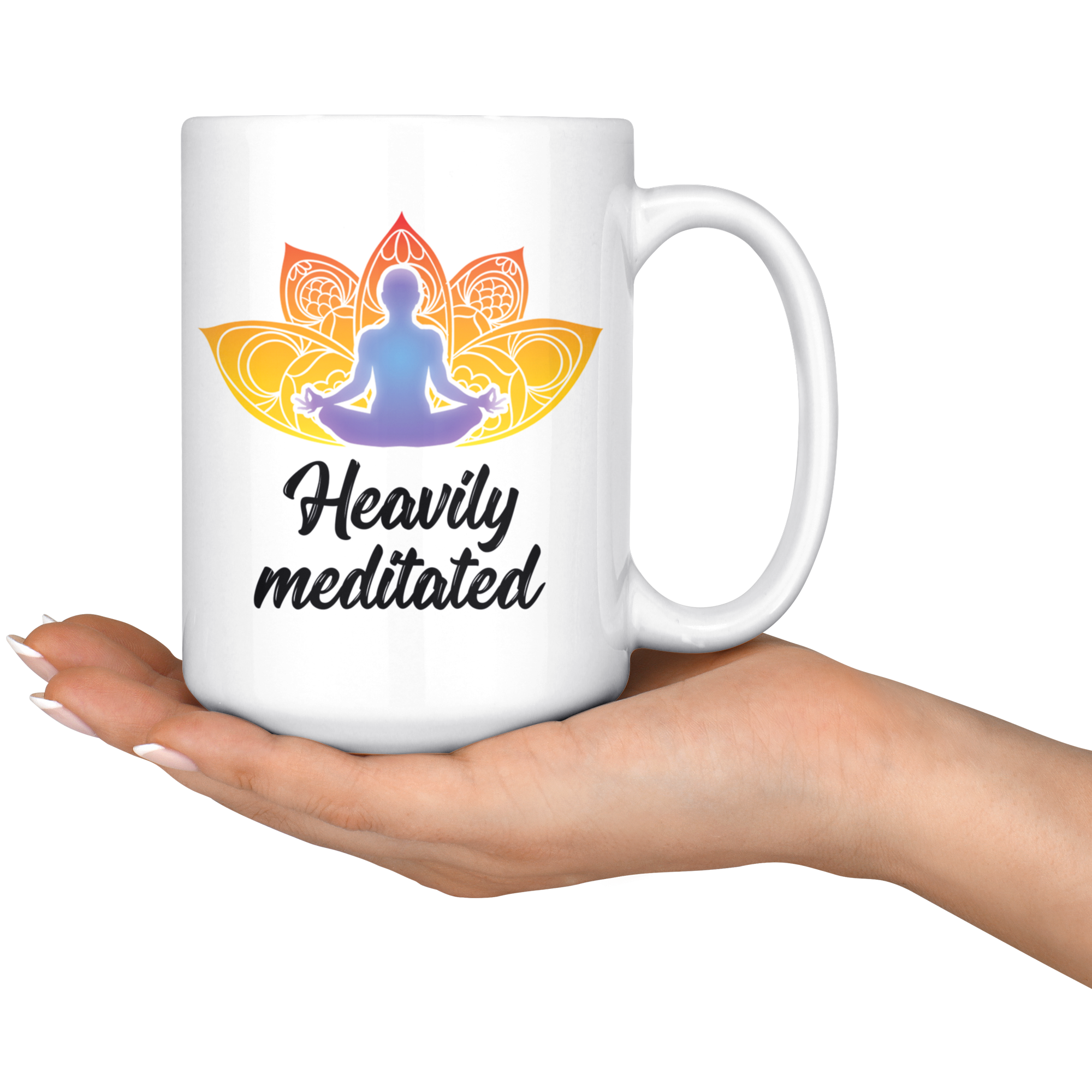 White 15oz Mug - Heavily Meditated