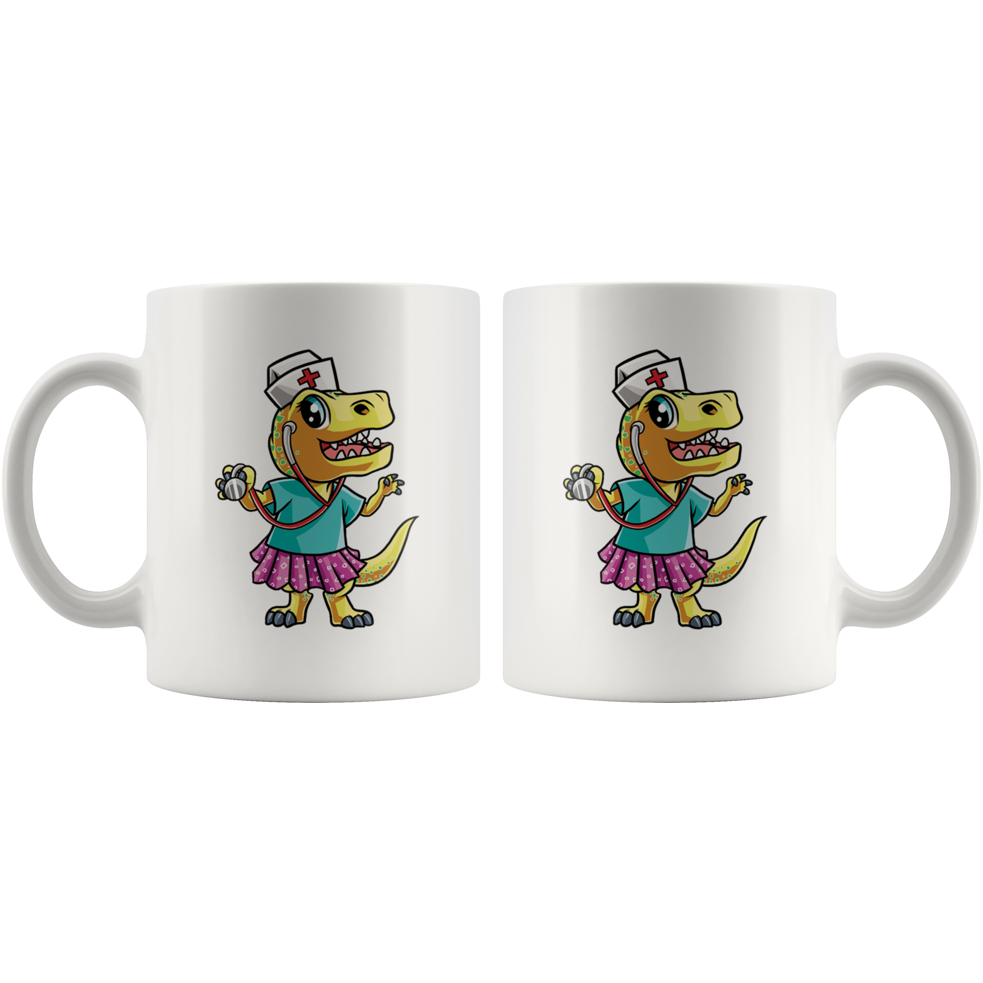 White 11oz Mug - Nursesaurus Rex