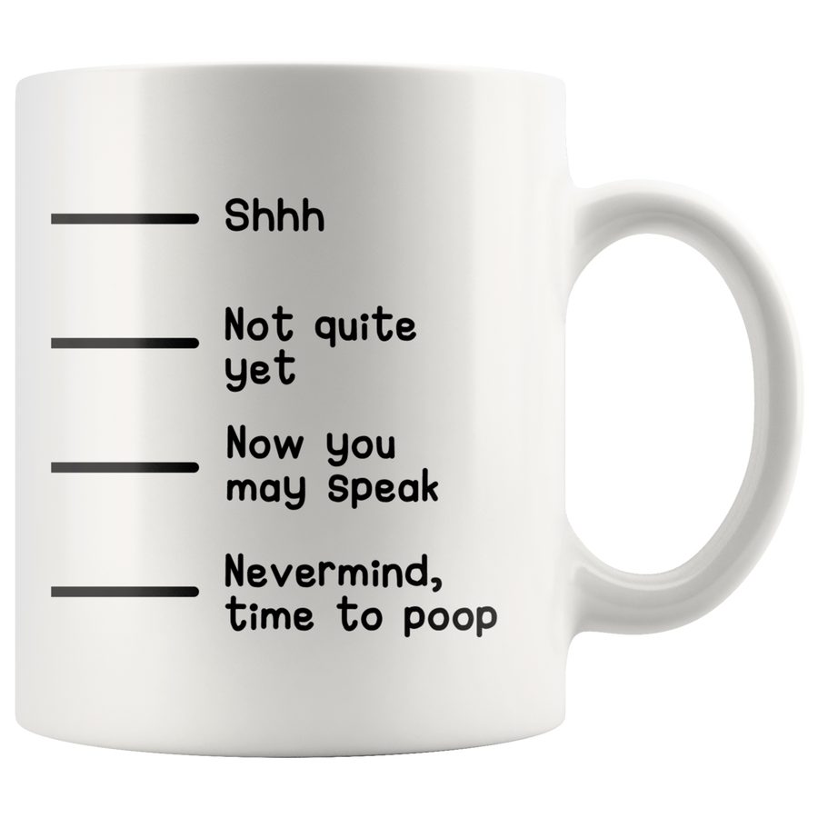 White 11oz Mug - Time To Poop