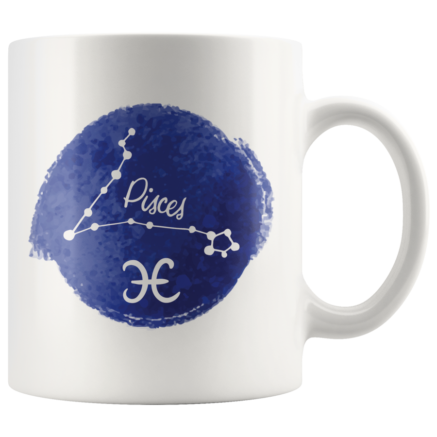 White 11oz Mug - Watercolor Pisces