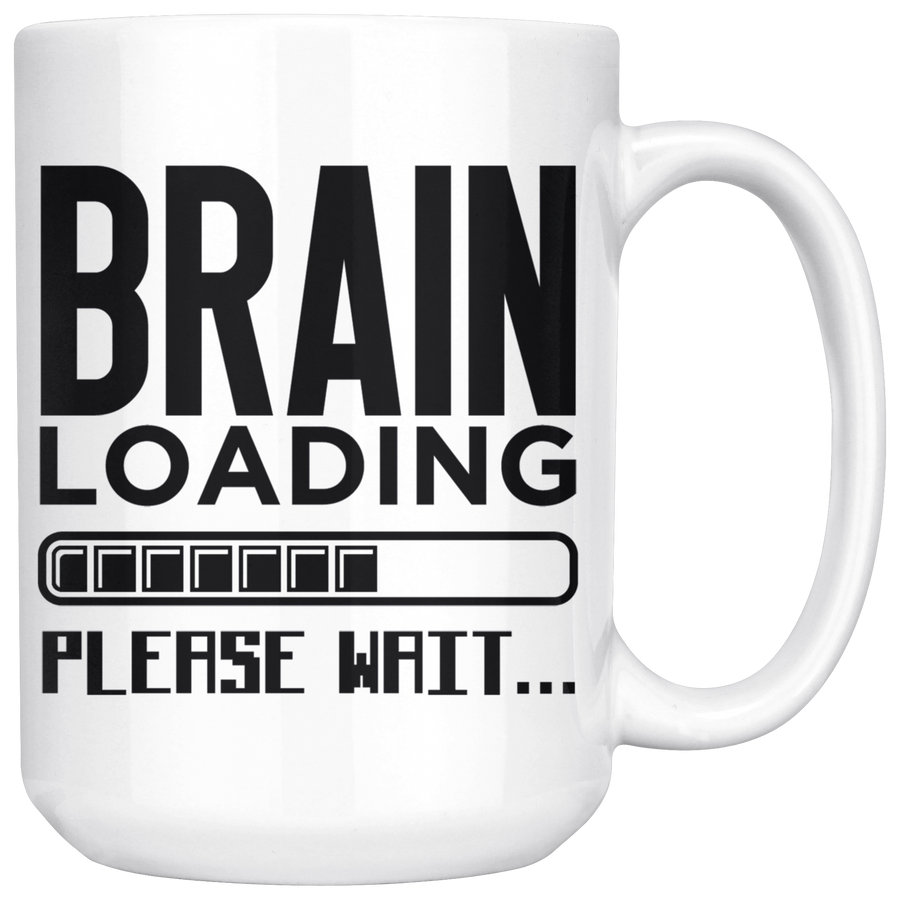 White 15oz Mug - Brain Loading