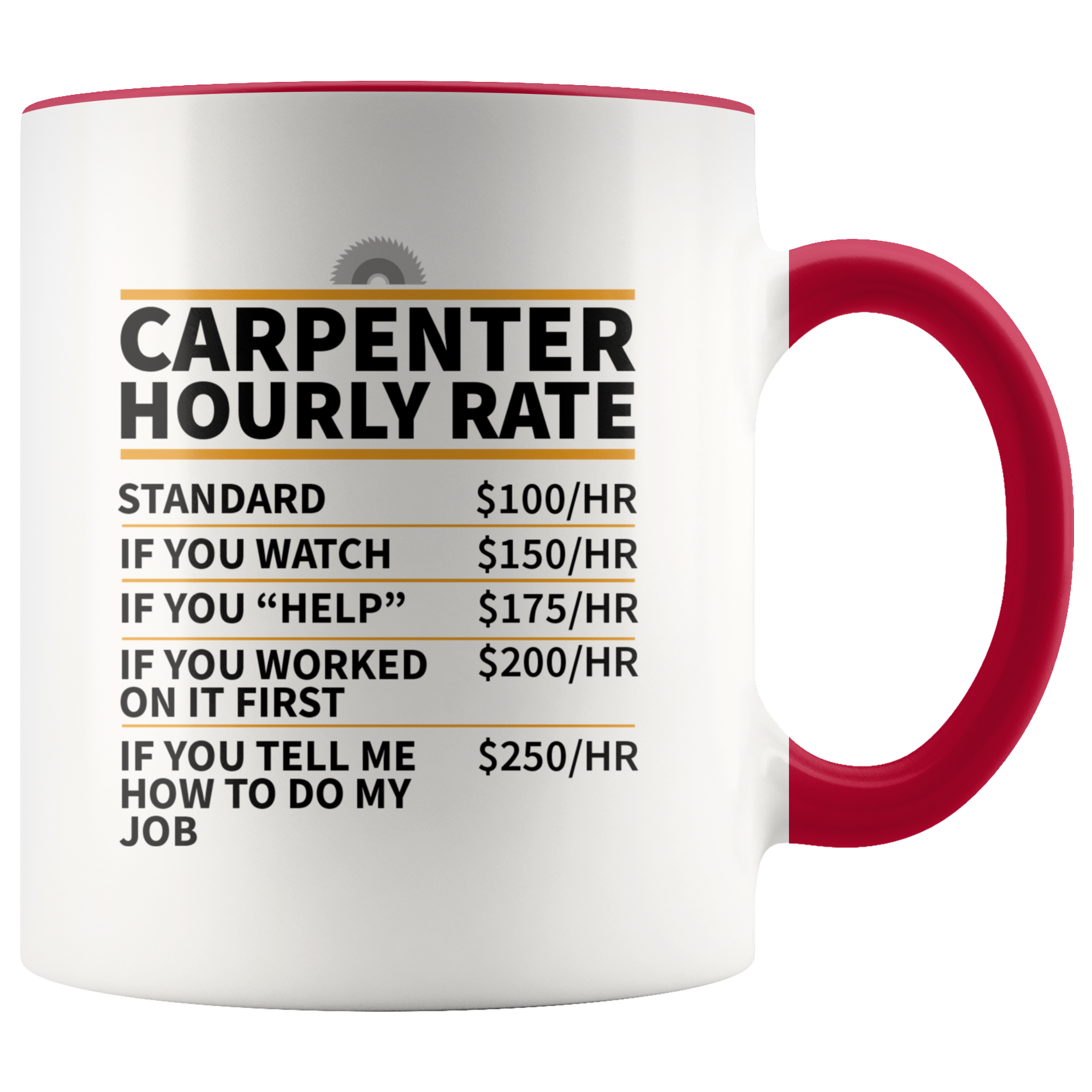 Accent Mug - Carpenter Hourly Rate