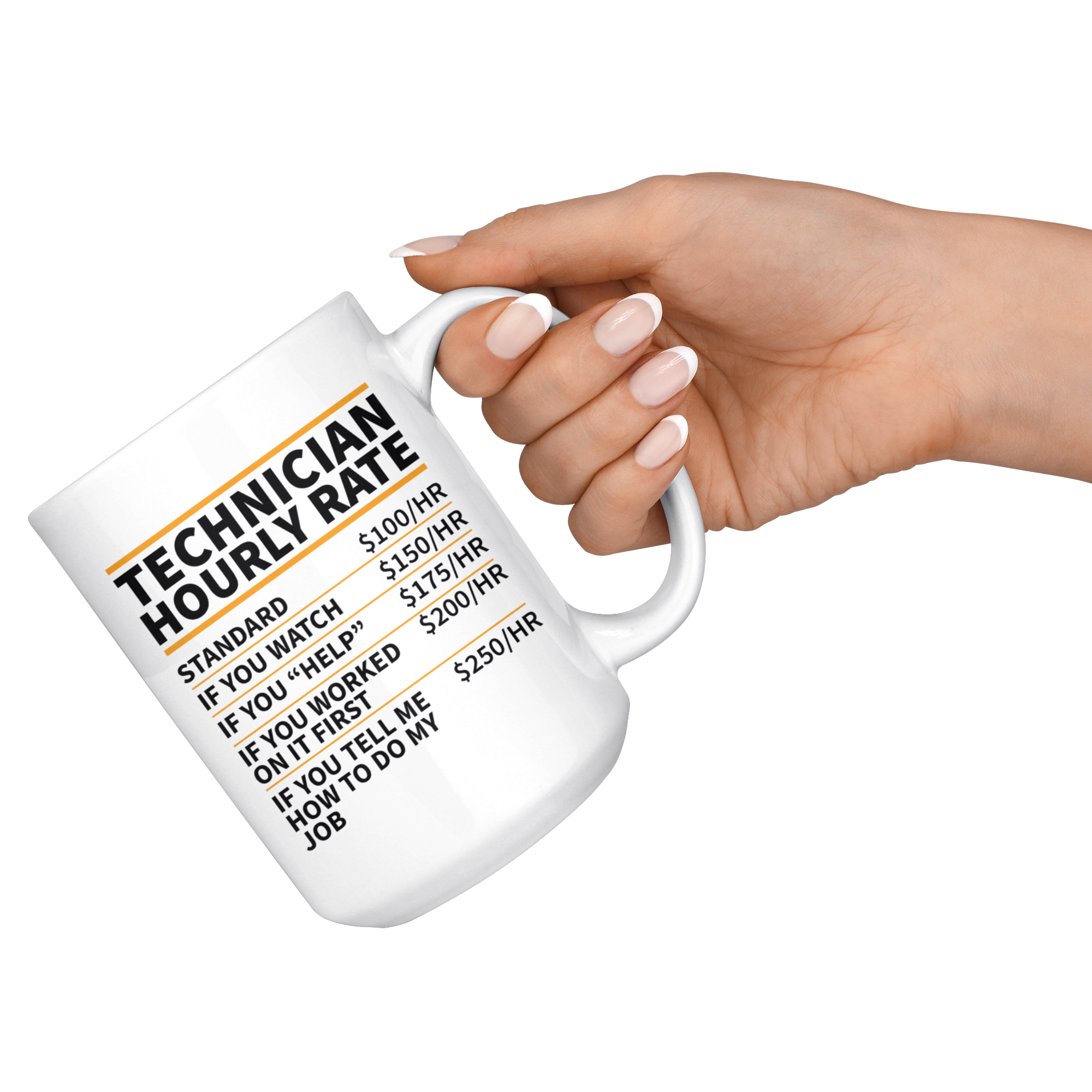 White Mugs - Technician Hourly Rate