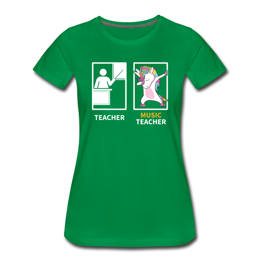 Dabbing Music Teacher Green Ladie's Shirt - kelly green