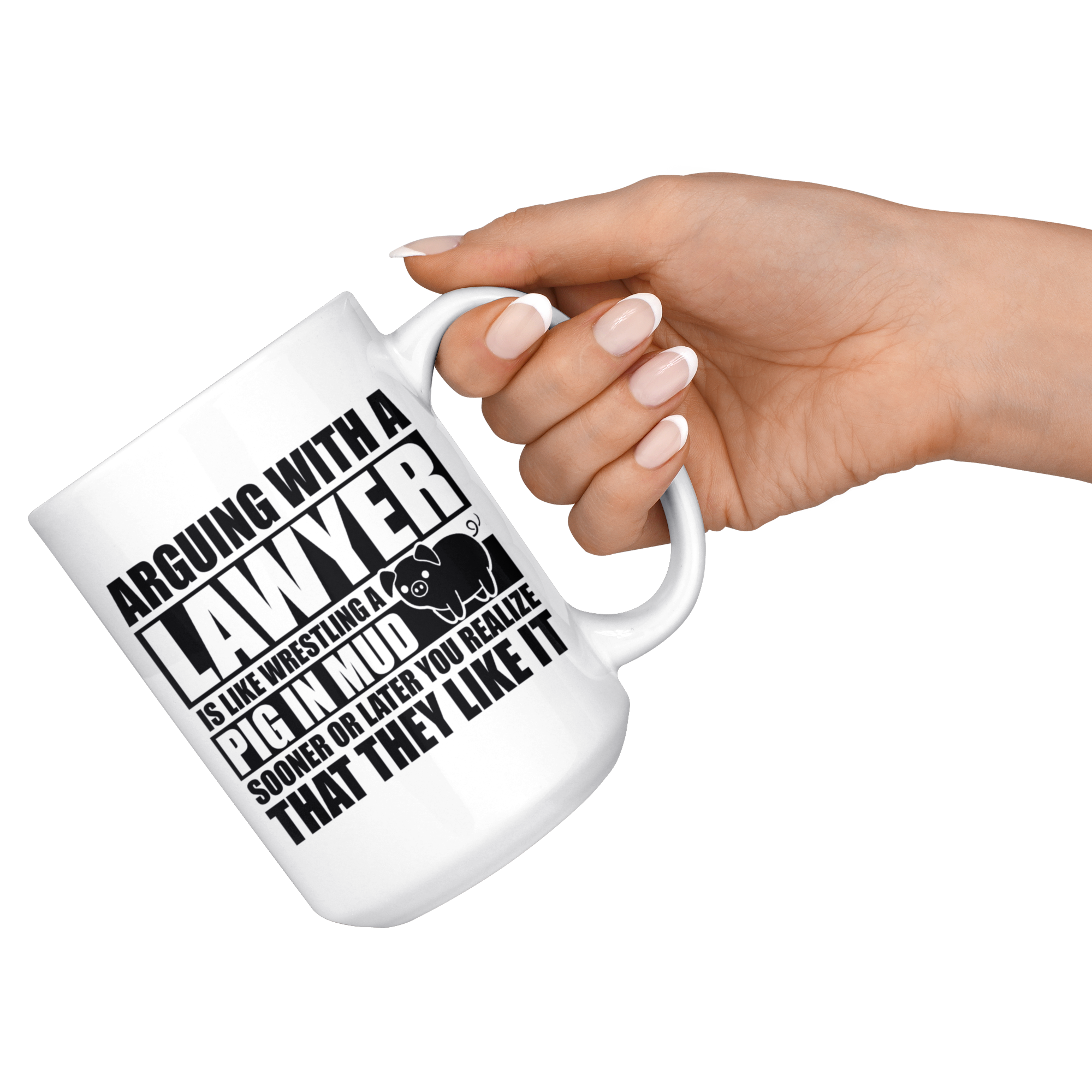White Mugs - Lawyer Pig In Mud