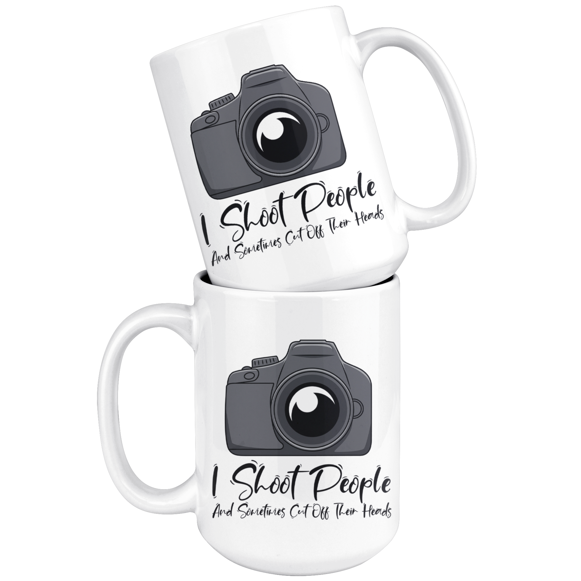 White 15oz Mug - Camera Shoot People